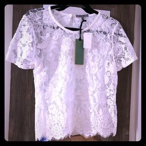 NWT sheer lace top